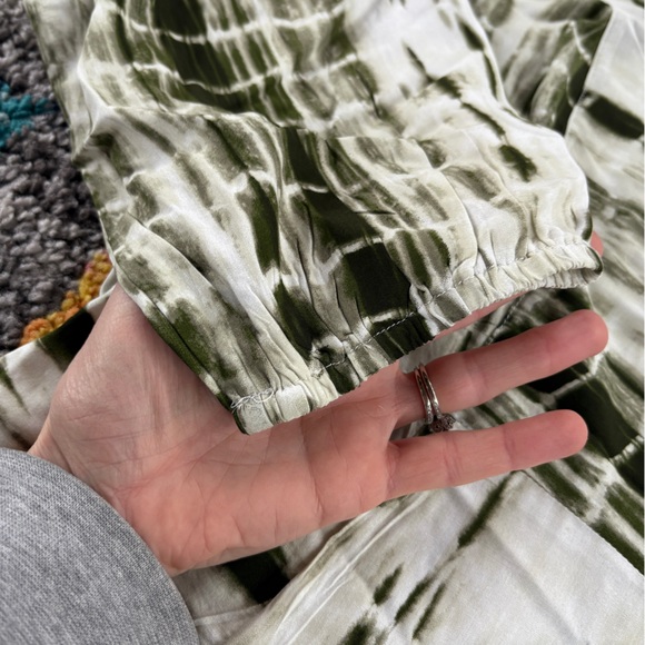 Soft Surroundings ‘Alejandra’ green tie dye 3/4 sleeve maxi dress Like New 1X - Picture 9 of 12